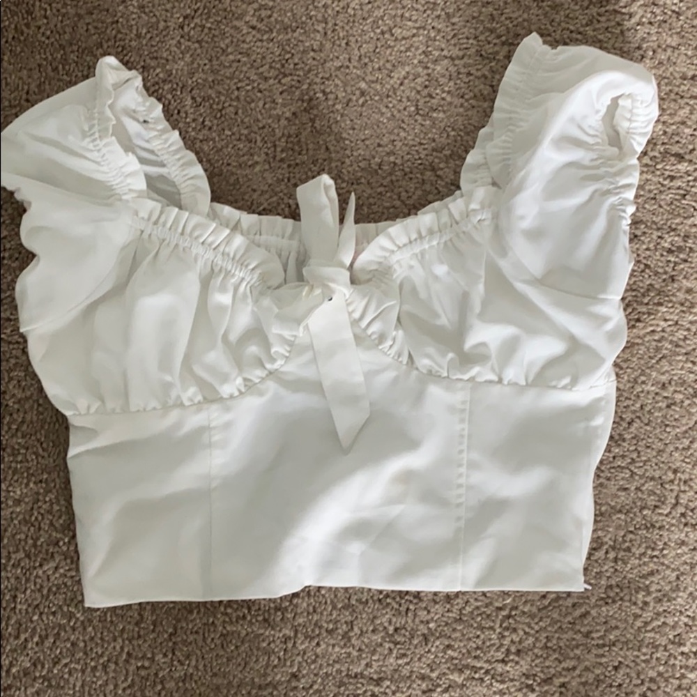 White crop top corset style top